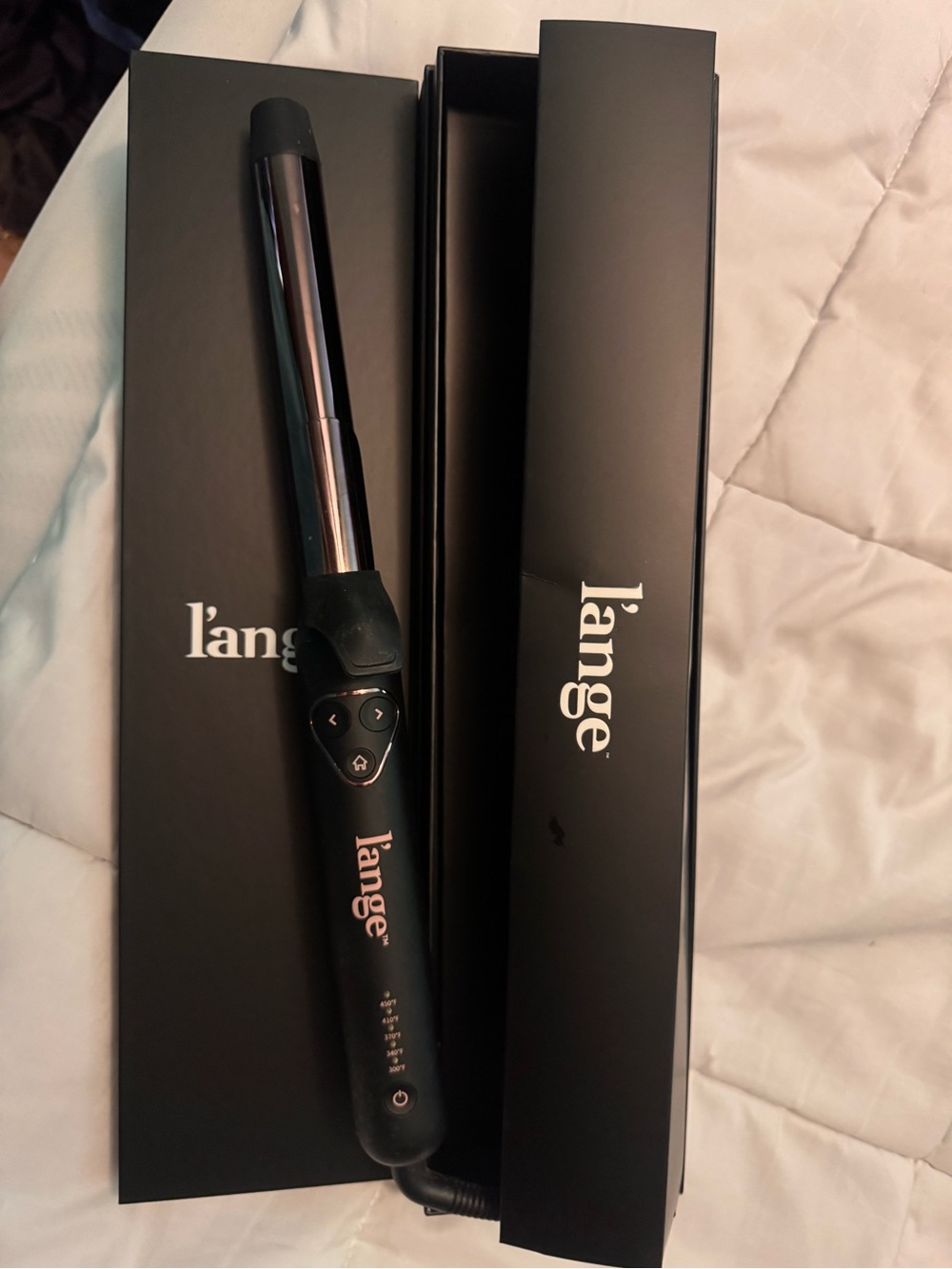 L'ange Black Curling Wand with Rose Gold Barrel